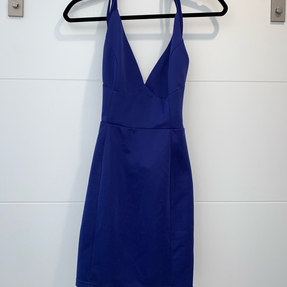 Purple racer back mini dress